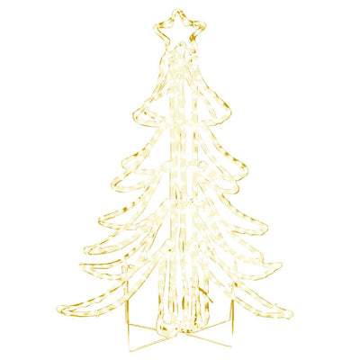 Vidaxl kerstfiguur kerstboom met warmwitte led's 87x87x93 cm
