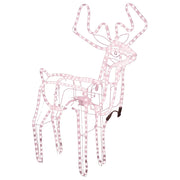 VidaXL Kerstfiguur rendier met bewegende kop warmwit 76x42x87 cm - afbeelding 2
