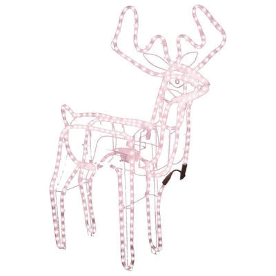 VidaXL Kerstfiguur rendier met bewegende kop warmwit 76x42x87 cm
