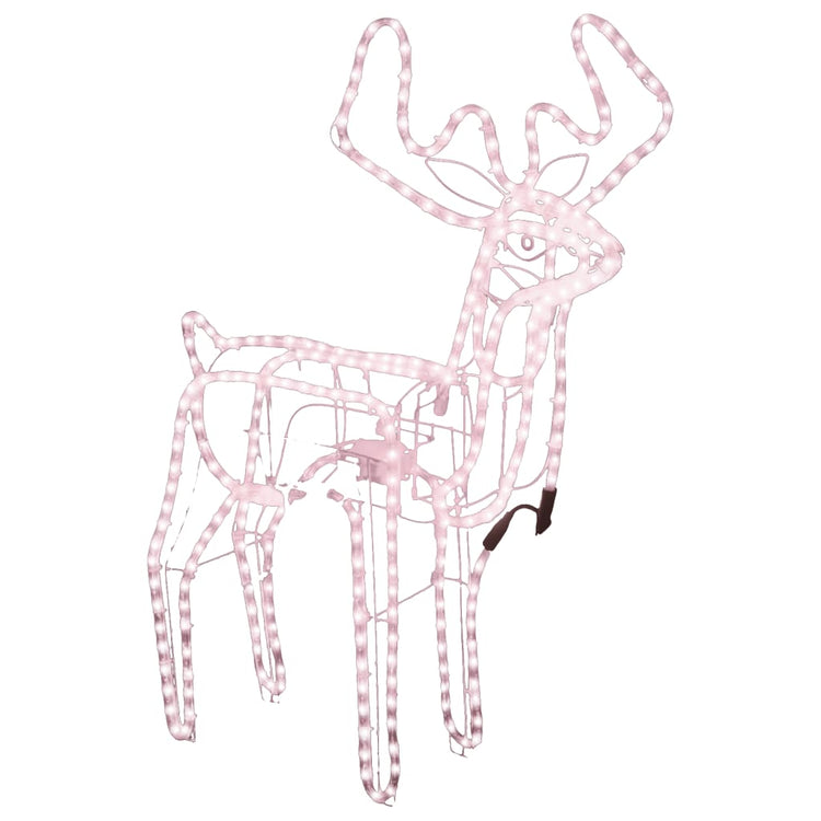 VidaXL Kerstfiguur rendier met bewegende kop warmwit 76x42x87 cm