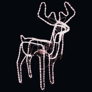 VidaXL Kerstfiguur rendier met bewegende kop warmwit 76x42x87 cm - afbeelding 3