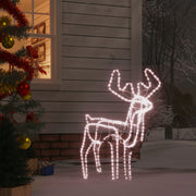 VidaXL Kerstfiguur rendier met bewegende kop warmwit 76x42x87 cm - afbeelding 1