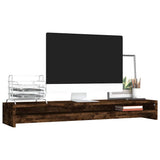 Vidaxl monitorstandaard 100x24x13 cm bewerkt hout gerookt eikenkleurig - afbeelding 3
