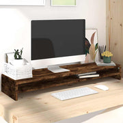 Vidaxl monitorstandaard 100x24x13 cm bewerkt hout gerookt eikenkleurig - afbeelding 1