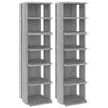 Vidaxl schoenenrekken 2 st 27,5x27x102 cm bewerkt hout grijs sonoma