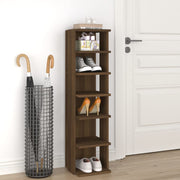 Vidaxl schoenenrek 27,5x27x102 cm bewerkt hout bruin eikenkleur - afbeelding 1