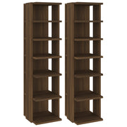 Vidaxl schoenenrekken 2 st 27,5x27x102 cm bewerkt hout bruineiken - afbeelding 2
