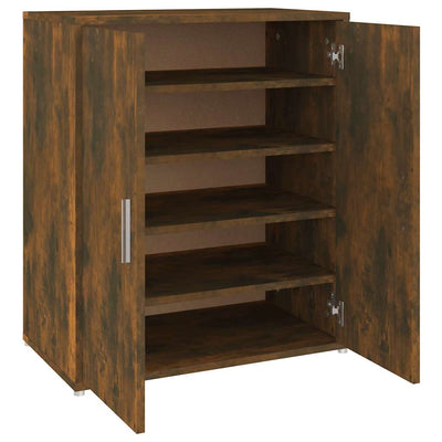 Vidaxl schoenenkast 60x35x70 cm bewerkt hout gerookt eikenkleurig