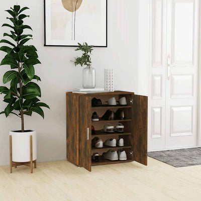 Vidaxl schoenenkast 60x35x70 cm bewerkt hout gerookt eikenkleurig