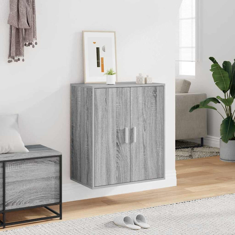 Vidaxl schoenenkast 60x35x70 cm bewerkt hout grijs sonoma eikenkleurig