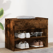 Vidaxl schoenenbank 60x30x45 cm bewerkt hout gerookt eikenkleurig - afbeelding 1