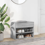 Vidaxl schoenenbank 60x30x45 cm bewerkt hout grijs sonoma eikenkleurig - afbeelding 3