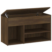 Vidaxl schoenenbank 80x30x45 cm bewerkt hout bruin eikenkleur - afbeelding 2