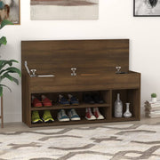 VidaXL Schoenenbank 105x30x45 cm bewerkt hout bruin eikenkleur - afbeelding 1