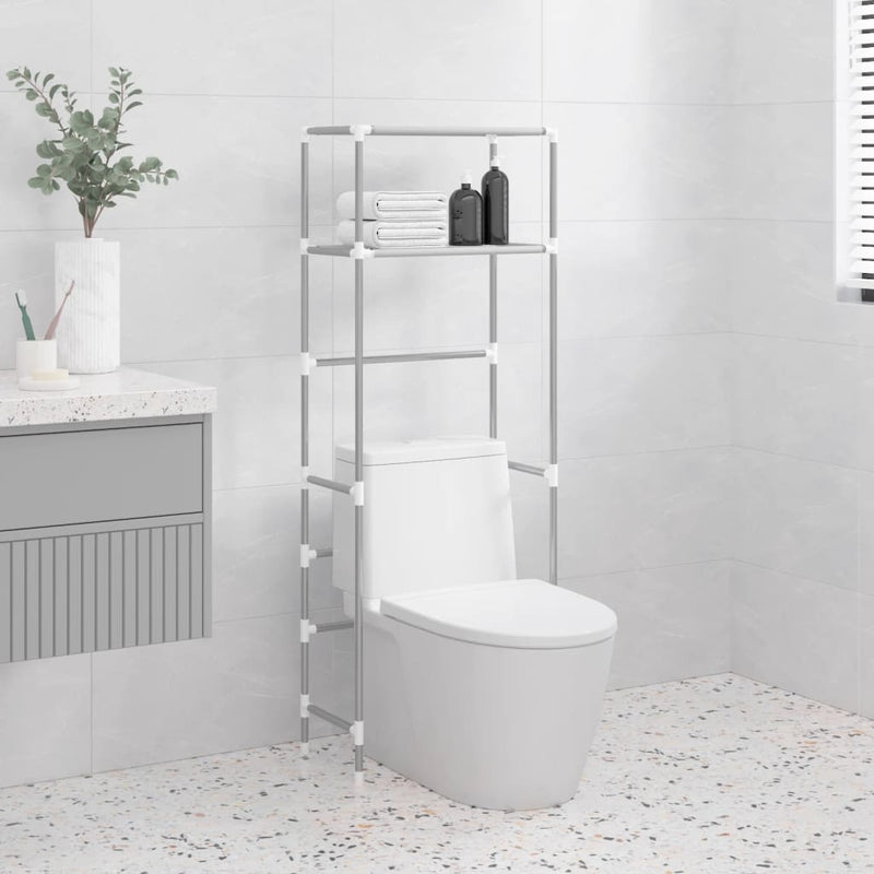 Vidaxl toiletrek 2-laags 53,5x28x143 cm ijzer grijs