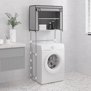 Vidaxl opbergrek voor boven wasmachine 2-laags 71x29,5x170,5 cm grijs - afbeelding 1