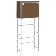 VidaXL Opbergrek voor boven wasmachine 2-laags 71x29,5x170,5 cm bruin - afbeelding 2