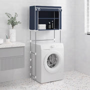 VidaXL Opbergrek voor boven wasmachine 2-laags 71x29,5x170,5 cm blauw - afbeelding 1