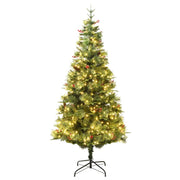 Vidaxl kerstboom met led en dennenappels 195 cm pvc en pe groen - afbeelding 2