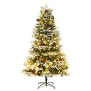 Vidaxl kerstboom met led en dennenappels 195 cm pvc en pe groen - afbeelding 2