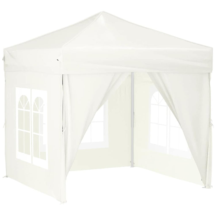 Vidaxl partytent inklapbaar met zijwanden 2x2 m crèmekleurig