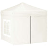 Vidaxl partytent inklapbaar met zijwanden 2x2 m crèmekleurig