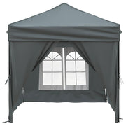 Vidaxl partytent inklapbaar met zijwanden 2x2 m antracietkleurig - afbeelding 3