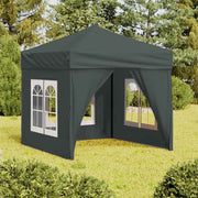 Vidaxl partytent inklapbaar met zijwanden 2x2 m antracietkleurig - afbeelding 1