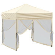 Vidaxl partytent inklapbaar met zijwanden 2x2 m crèmekleurig - afbeelding 3