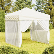 Vidaxl partytent inklapbaar met zijwanden 2x2 m crèmekleurig - afbeelding 1