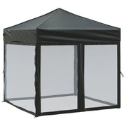 Vidaxl partytent inklapbaar met zijwanden 2x2 m zwart - afbeelding 2