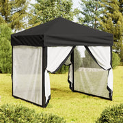 Vidaxl partytent inklapbaar met zijwanden 2x2 m zwart - afbeelding 1