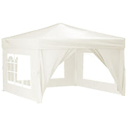 Vidaxl partytent inklapbaar met zijwanden 3x3 m crèmekleurig - afbeelding 2