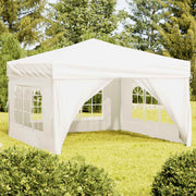 Vidaxl partytent inklapbaar met zijwanden 3x3 m crèmekleurig - afbeelding 1