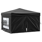 Vidaxl partytent inklapbaar met zijwanden 3x3 m zwart - afbeelding 2