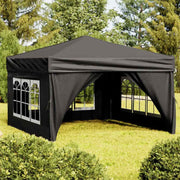 Vidaxl partytent inklapbaar met zijwanden 3x3 m zwart - afbeelding 1