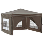 Vidaxl partytent inklapbaar met zijwanden 3x3 m taupe - afbeelding 3