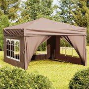 Vidaxl partytent inklapbaar met zijwanden 3x3 m taupe - afbeelding 1