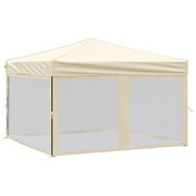 Vidaxl partytent inklapbaar met zijwanden 3x3 m crèmekleurig - afbeelding 2