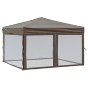 Vidaxl partytent inklapbaar met zijwanden 3x3 m taupe - afbeelding 2