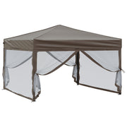 Vidaxl partytent inklapbaar met zijwanden 3x3 m taupe - afbeelding 3