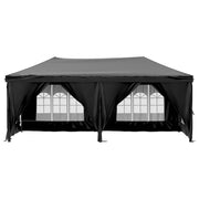 Vidaxl partytent inklapbaar met zijwanden 3x6 m zwart - afbeelding 3