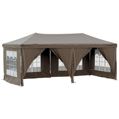 Vidaxl partytent inklapbaar met zijwanden 3x6 m taupe