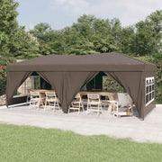 Vidaxl partytent inklapbaar met zijwanden 3x6 m taupe - afbeelding 1