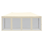 Vidaxl partytent inklapbaar met zijwanden 3x6 m crèmekleurig - afbeelding 3