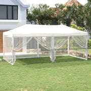 Vidaxl partytent inklapbaar met zijwanden 3x6 m wit - afbeelding 1