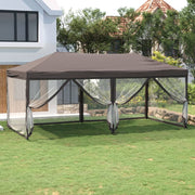 Vidaxl partytent inklapbaar met zijwanden 3x6 m taupe - afbeelding 1