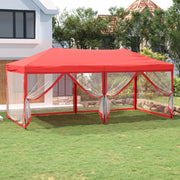 Vidaxl partytent inklapbaar met zijwanden 3x6 m rood - afbeelding 1