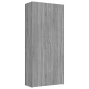 VidaXL Schoenenkast 80x35,5x180 cm bewerkt hout grijs sonoma eiken - afbeelding 2