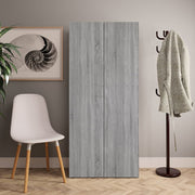 VidaXL Schoenenkast 80x35,5x180 cm bewerkt hout grijs sonoma eiken - afbeelding 1